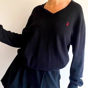 Vintage Polo Ralph Lauren Black V-Neck Sweater